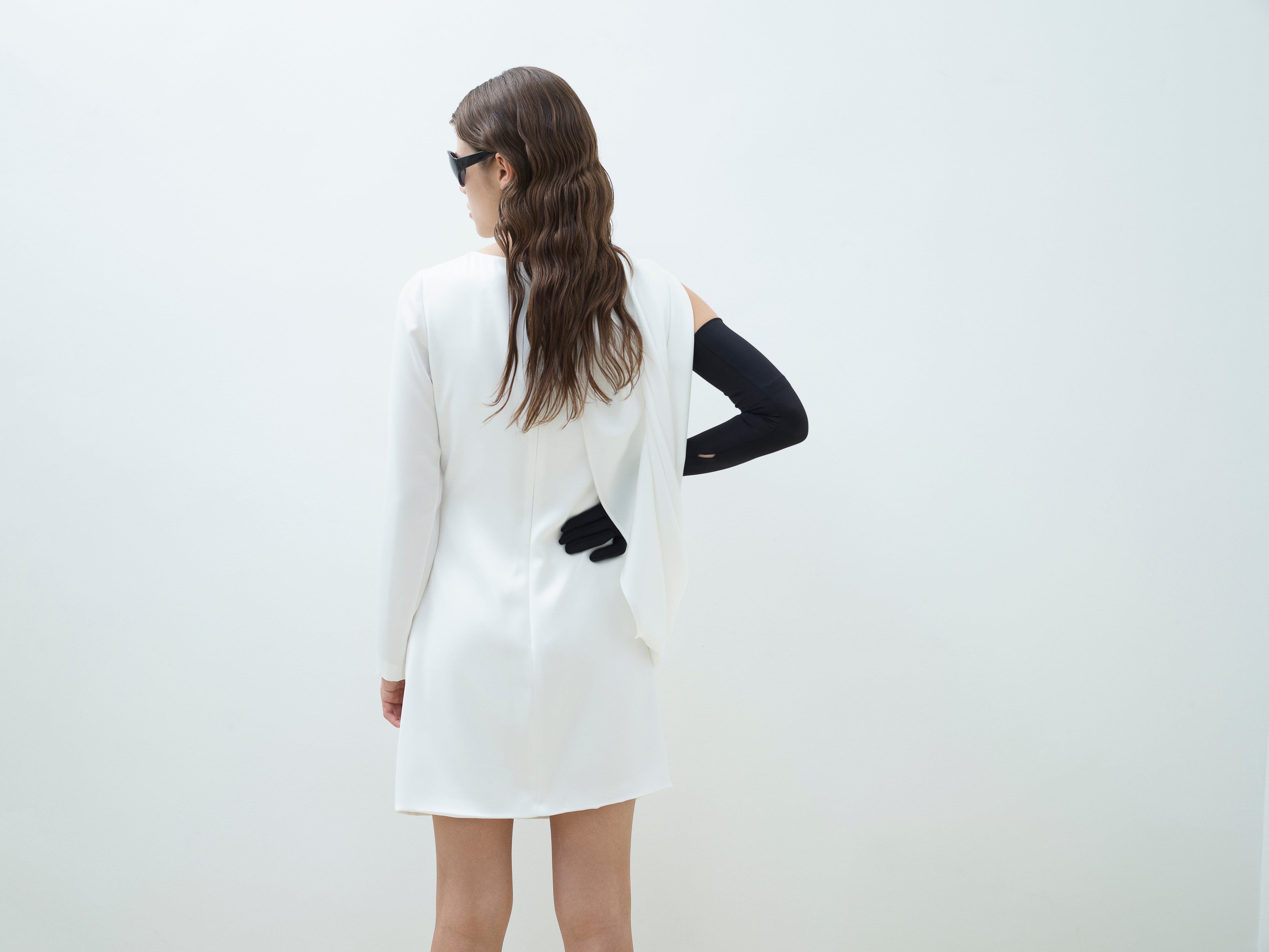 SINGLE ARM CAPE DRESS