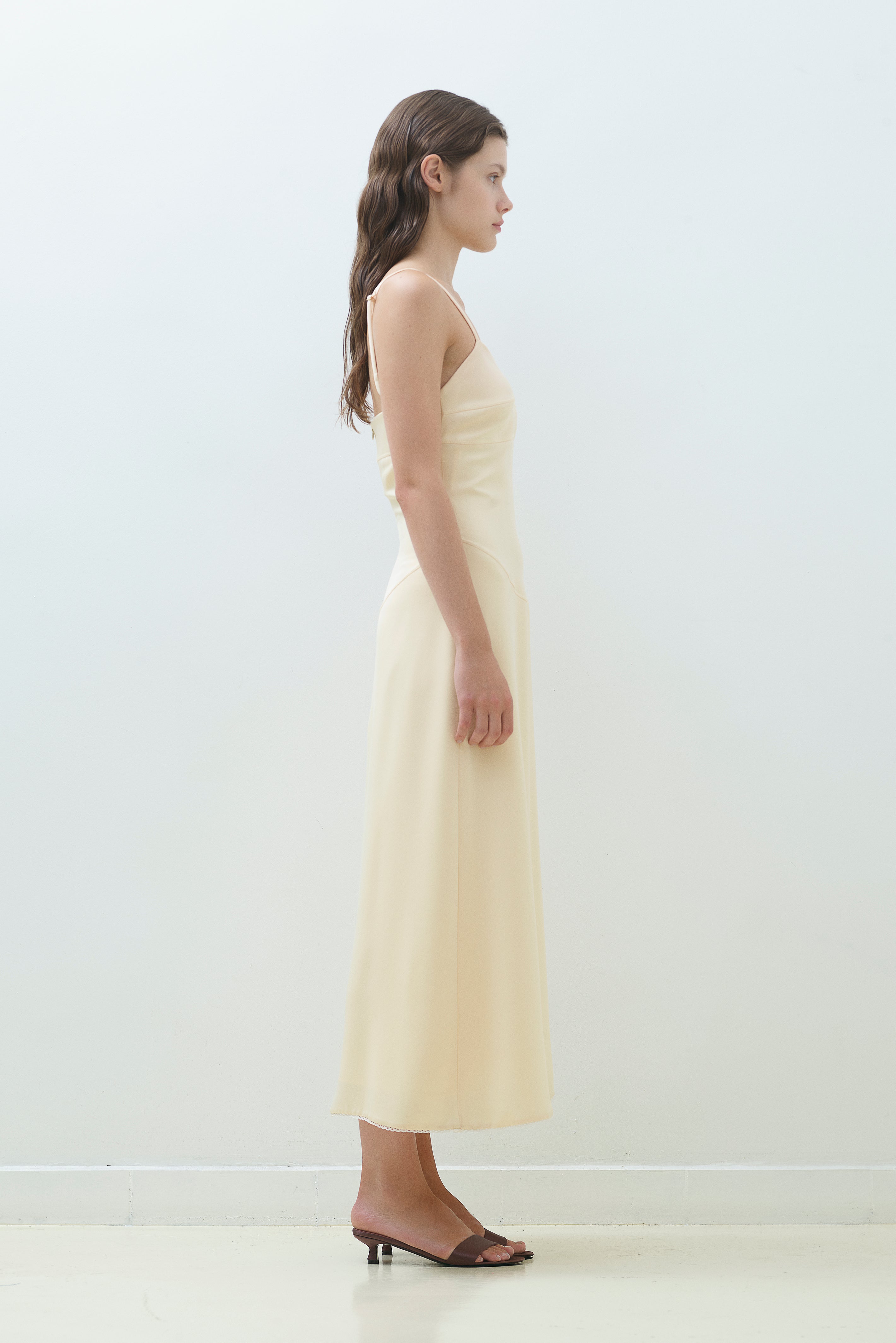 LACE TRIMMED HEM SLIP DRESS