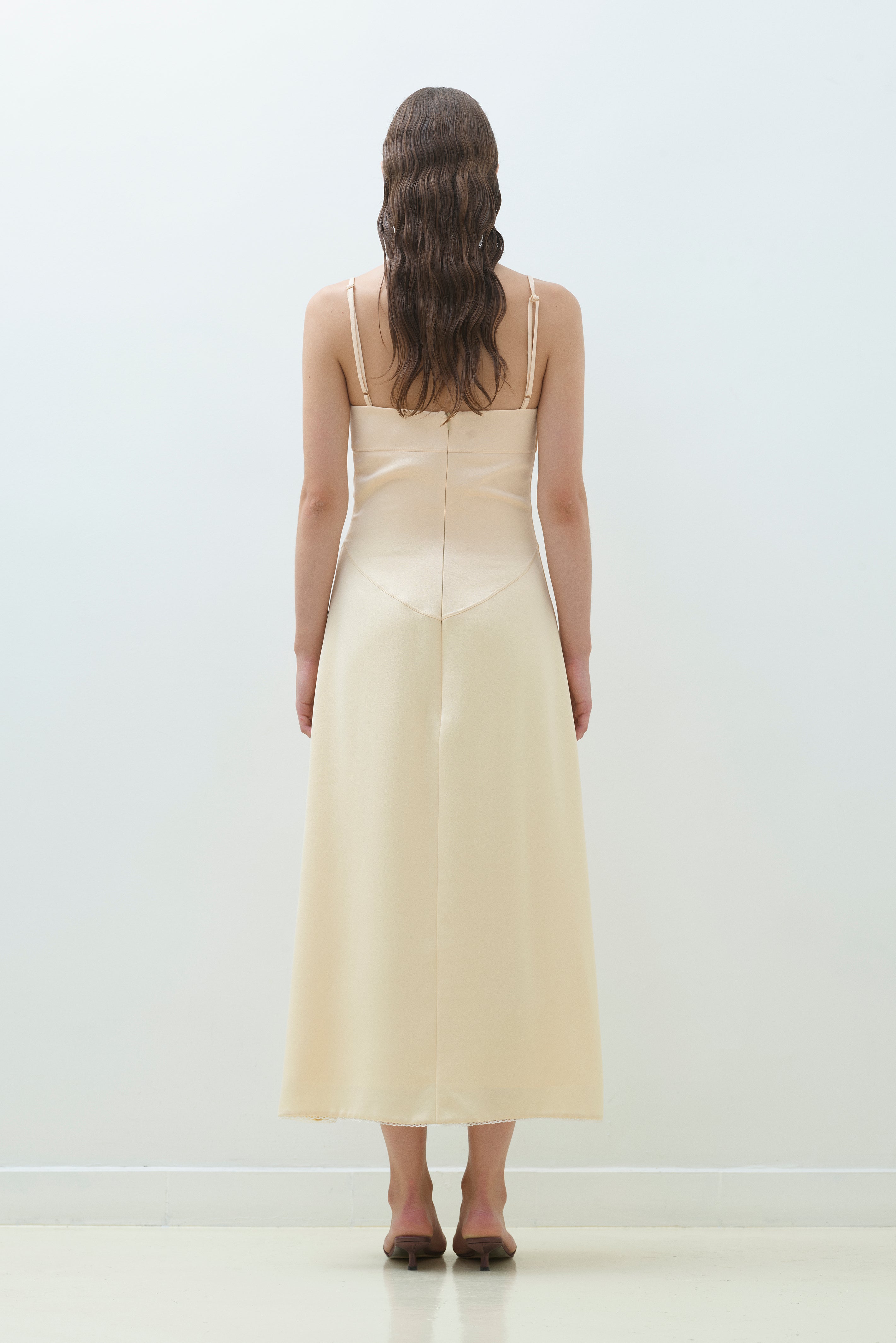 LACE TRIMMED HEM SLIP DRESS