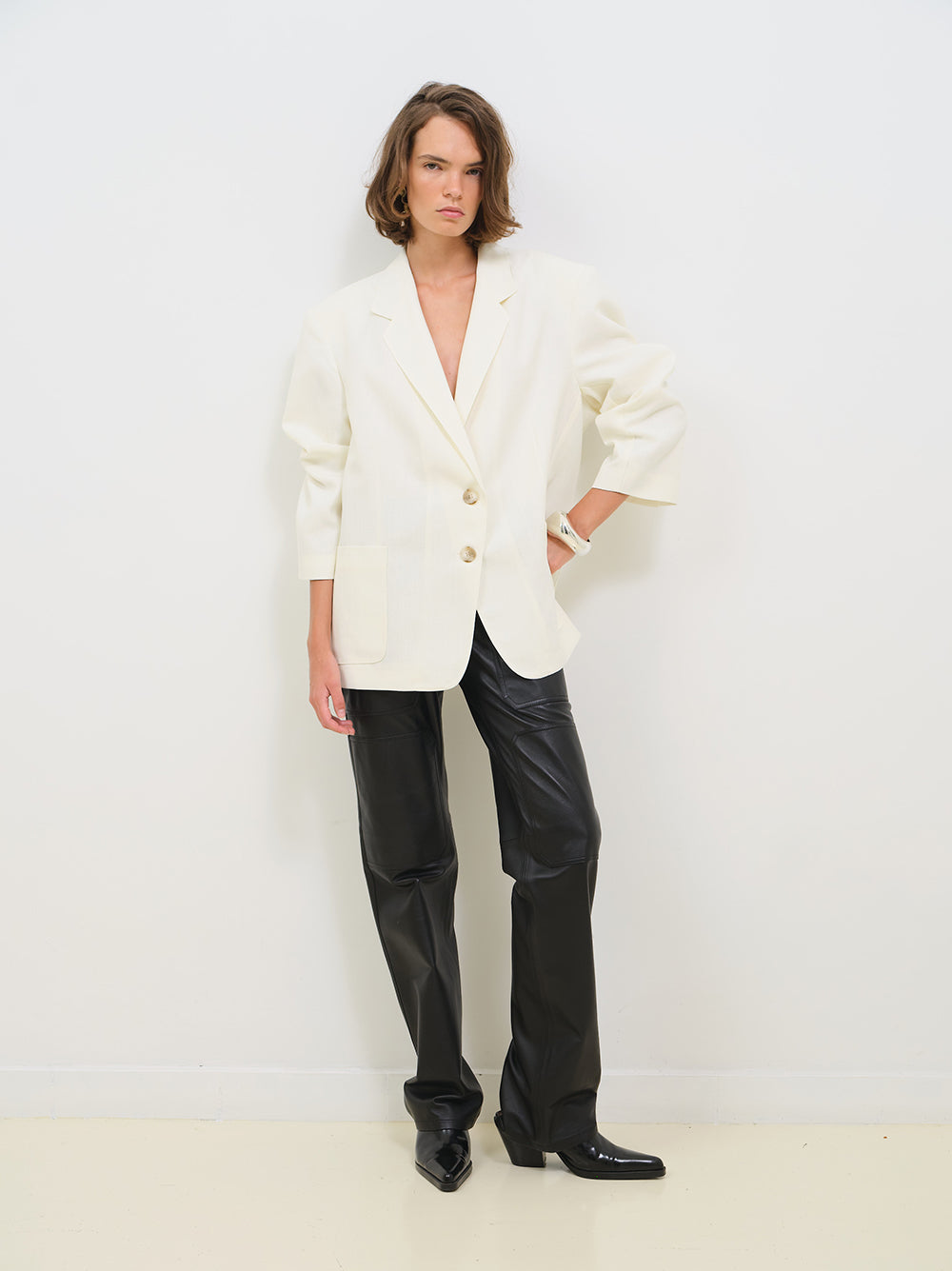 LEATHER CARGO PANTS