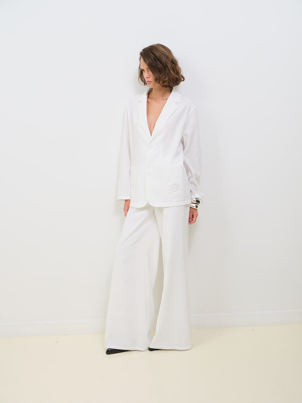 ELASTIC WAISTBAND PANTS WITH CRUSHED EFFECT
