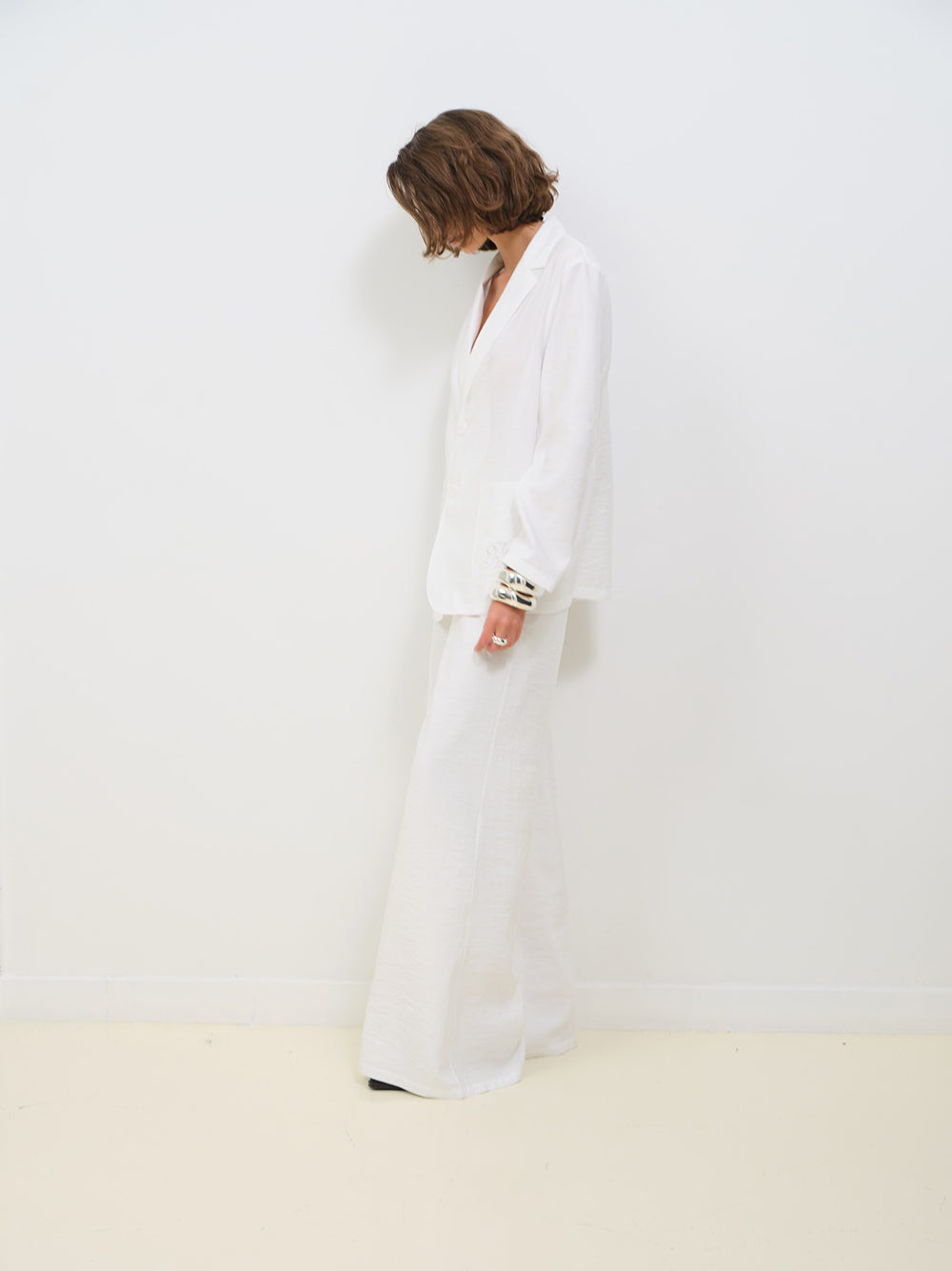 ELASTIC WAISTBAND PANTS WITH CRUSHED EFFECT